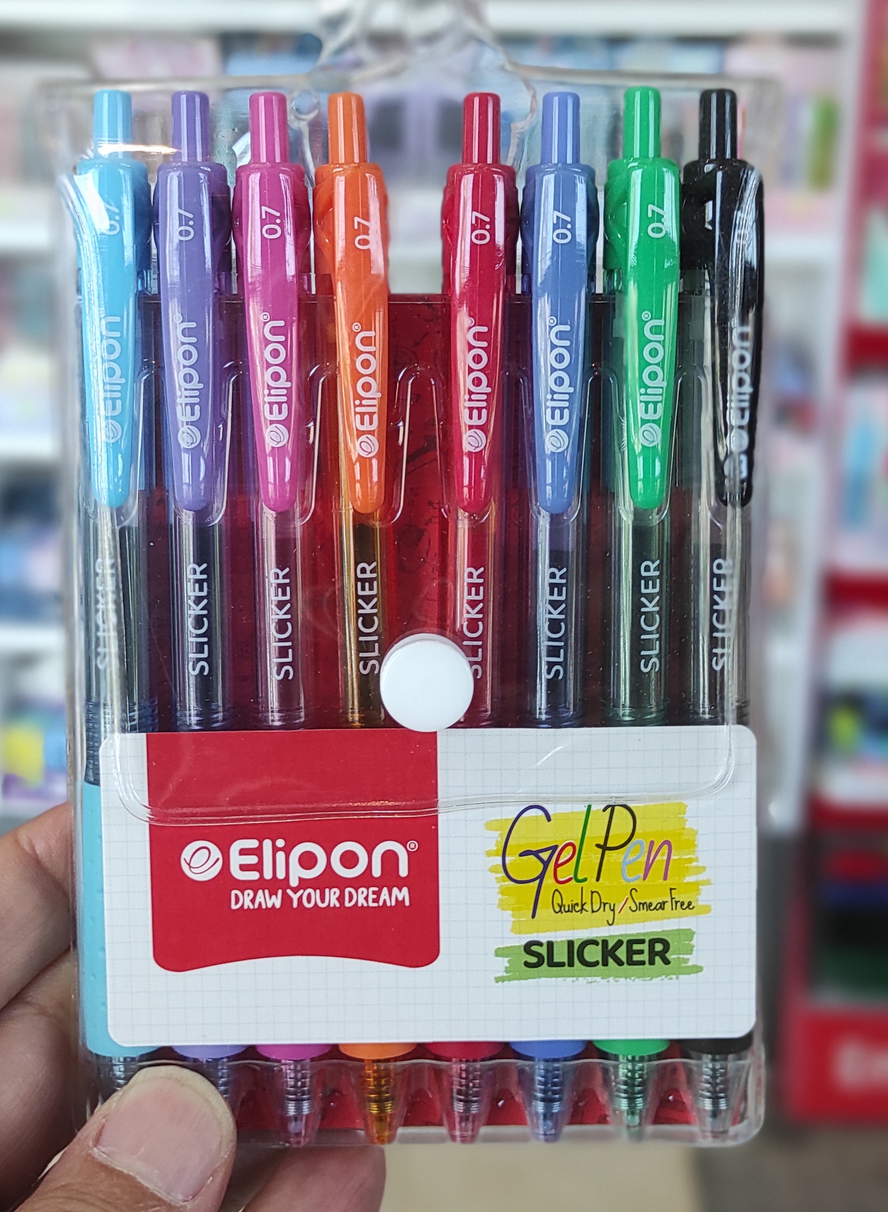 ست روان نویس ژله‌ای الیپون Slicker هشت رنگ